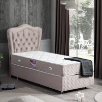 Setay Camelli 120x200 cm Başlıklı Yataklı Sandıklı Tek Kişilik Baza Seti Açık Kahve