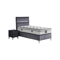 Mobilya Dükkanım Silver 120x200 cm Başlıklı Yataklı Sandıklı Tek Kişilik Baza Seti Siyah