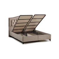 Mobilya Dükkanım Royal 100x200 cm Başlıklı Sandıklı Tek Kişilik Baza Seti Krem