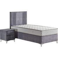 Mobilya Dükkanım Delta 100x200 cm Başlıklı Yataklı Sandıklı Tek Kişilik Baza Seti Siyah