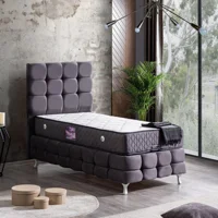 Setay Duke Lüx 120x200 cm Başlıklı Sandıklı Tek Kişilik Baza Seti Antrasit