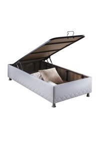 Weltewhome Hürrem 100x200 cm Başlıksız Sandıklı Tek Kişilik Baza Seti Beyaz