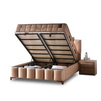 Mobilya Dükkanım Calmante 100x200 cm Başlıksız Sandıklı Tek Kişilik Baza Seti Bej