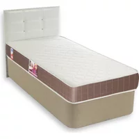 Mobpazar 90x190 cm Başlıklı Yataklı Sandıklı Tek Kişilik Baza Seti Beyaz