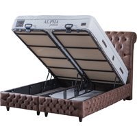 Decomo Home Alpha Premium 90x190 cm Başlıklı Yataklı Sandıklı Tek Kişilik Baza Seti Kahverengi