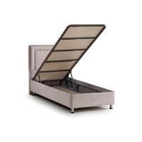 Mobilya Dükkanım Regal 90x200 cm Başlıksız Sandıklı Tek Kişilik Baza Seti Krem