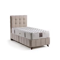 Mobilya Dükkanım Polo - Smart 100x200 cm Başlıklı Yataklı Sandıklı Tek Kişilik Baza Seti Krem