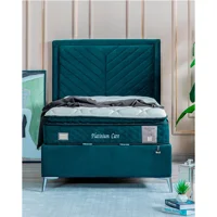 Weltew Yatak Platinium Care 100x200 cm Başlıklı Sandıklı Tek Kişilik Baza Seti Mavi