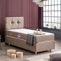 Setay Sion 100x200 cm Başlıklı Yataklı Sandıklı Tek Kişilik Baza Seti Kahverengi