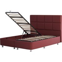 Pony Baza Girit-Latalı 100x200 cm Başlıklı Sandıklı Tek Kişilik Baza Seti Bordo