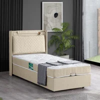 Setay Zagreb 120x200 cm Başlıklı Yataklı Sandıklı Tek Kişilik Baza Seti Krem