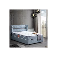 Setay Barselona 90x190 cm Başlıklı Yataklı Sandıklı Tek Kişilik Baza Seti Mavi