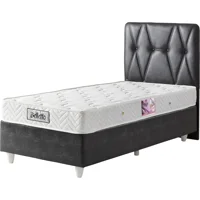 Belletto 100x200 cm Başlıklı Yataklı Sandıklı Tek Kişilik Baza Seti Siyah