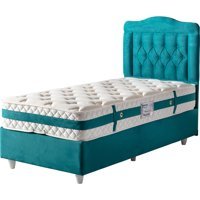 Belletto Vogue 100x200 cm Başlıklı Yataklı Sandıklı Tek Kişilik Baza Seti Mavi