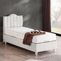 Setay Trend 100x200 cm Başlıklı Yataklı Sandıklı Tek Kişilik Baza Seti Beyaz