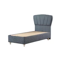 Mobilya Dükkanım Pink 2 90x200 cm Başlıklı Sandıklı Tek Kişilik Baza Seti Gri