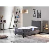 İpek Mobilya Ecostil 90x200 cm Başlıklı Yataklı Tek Kişilik Baza Seti Gri