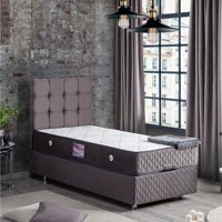 Setay Duke 90x190 cm Başlıklı Yataklı Sandıklı Tek Kişilik Baza Seti Antrasit Gri