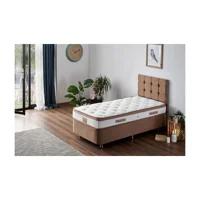Niron Yatak Latte 80x200 cm Başlıklı Yataklı Sandıklı Tek Kişilik Baza Seti Kahverengi