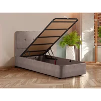 Niron Yatak Luna 90x190 cm Başlıklı Sandıklı Tek Kişilik Baza Seti Kahverengi