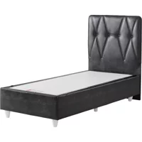 Belletto 90x190 cm Başlıklı Sandıklı Tek Kişilik Baza Seti Siyah