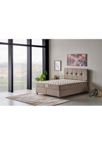 Mobilya Dükkanım Vega 90x190 cm Başlıklı Yataklı Sandıklı Tek Kişilik Baza Seti Krem