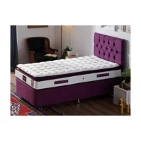 Niron Yatak Purple 100x200 cm Başlıklı Yataklı Sandıklı Tek Kişilik Baza Seti Mor