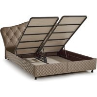 Mobilya Dükkanım Atlas 120x200 cm Başlıklı Sandıklı Tek Kişilik Baza Seti Bej