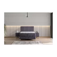Mobilya Dükkanım Lidya 90x190 cm Başlıklı Yataklı Sandıklı Tek Kişilik Baza Seti Siyah