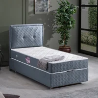 Setay Vectra 90x190 cm Başlıklı Yataklı Sandıklı Tek Kişilik Baza Seti Açık Mavi