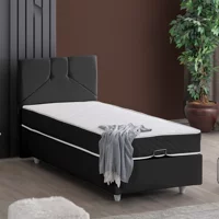 Cesur Wick 90x190 cm Başlıklı Yataklı Sandıklı Tek Kişilik Baza Seti Antrasit