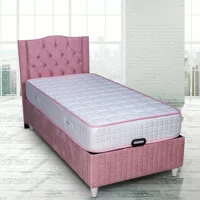 Alf SİESTA 120x200 cm Başlıklı Yataklı Sandıklı Tek Kişilik Baza Seti Pembe