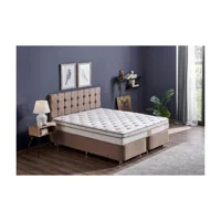 Niron Yatak Helen 80x180 cm Başlıklı Yataklı Sandıklı Tek Kişilik Baza Seti Kahverengi