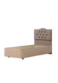 Mobilya Dükkanım Eko 100x200 cm Başlıklı Sandıklı Tek Kişilik Baza Seti Bej