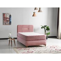 By Zeytin Adel 120x200 cm Başlıklı Yataklı Sandıklı Tek Kişilik Baza Seti Pembe