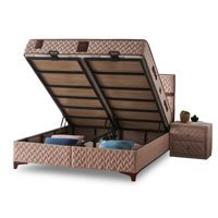 Mobilya Dükkanım Perla 120x200 cm Başlıksız Sandıklı Tek Kişilik Baza Seti Bej