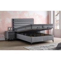 Mobilya Dükkanım Luna 120x200 cm Başlıksız Sandıklı Tek Kişilik Baza Seti Gri