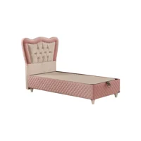 Mobilya Dükkanım Hanzade 120x200 cm Başlıklı Sandıklı Tek Kişilik Baza Seti Pembe