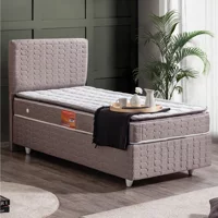 Setay Stella 100x200 cm Başlıklı Yataklı Sandıklı Tek Kişilik Baza Seti Krem