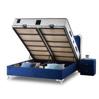 Mobilya Dükkanım Prime 90x190 cm Başlıksız Sandıklı Tek Kişilik Baza Seti Mavi