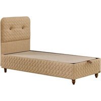 Mobilya Dükkanım Sofia 100x200 cm Başlıklı Sandıklı Tek Kişilik Baza Seti Krem