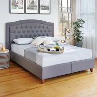 Yataş Bedding Lisbon 140x200 cm Başlıklı Yataklı Sandıklı Tek Kişilik Baza Seti Gri