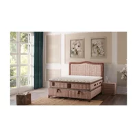Mobilya Dükkanım Majesty 90x200 cm Başlıklı Yataklı Sandıklı Tek Kişilik Baza Seti Krem