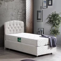 Setay Efes 90x190 cm Başlıklı Yataklı Sandıklı Tek Kişilik Baza Seti Krem