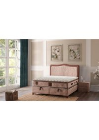 Mobilya Dükkanım Majesty 90x200 cm Başlıklı Yataklı Sandıklı Tek Kişilik Baza Seti Bej