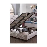 Mobilya Dükkanım Eva 100x200 cm Başlıksız Sandıklı Tek Kişilik Baza Seti Bej