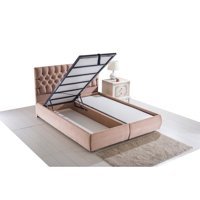 Alfyatak Athena 90x190 cm Başlıklı Sandıklı Tek Kişilik Baza Seti Krem