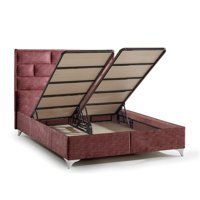 Mobilya Dükkanım Truva 90x190 cm Başlıklı Sandıklı Tek Kişilik Baza Seti Kırmızı