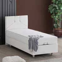 Setay Wick 90x190 cm Başlıklı Sandıklı Tek Kişilik Baza Seti Beyaz