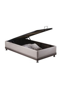 Weltewhome Karamel 100x200 cm Başlıksız Sandıklı Tek Kişilik Baza Seti Beyaz